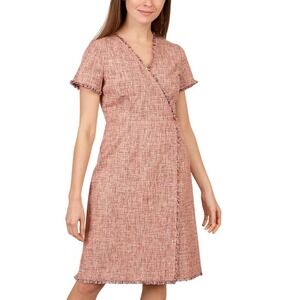 Banana Republic Pink Tweed Wrap Dress